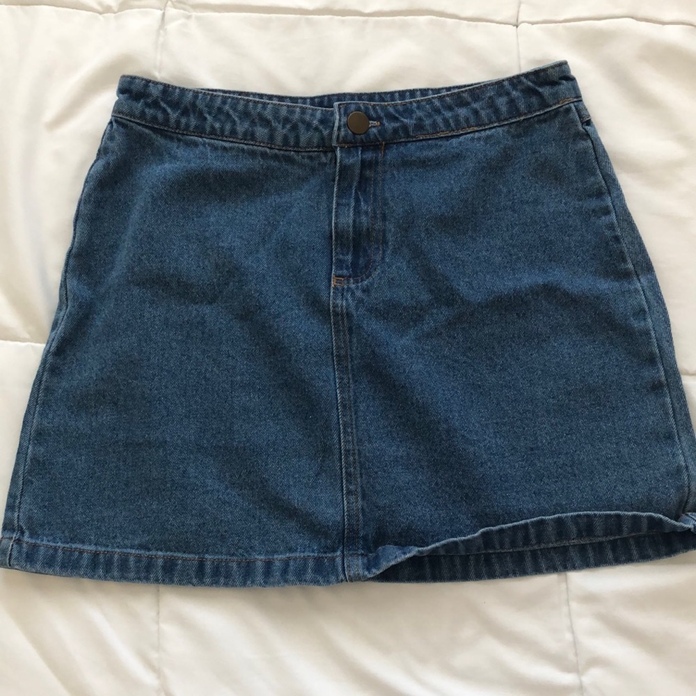 denim blue skirt